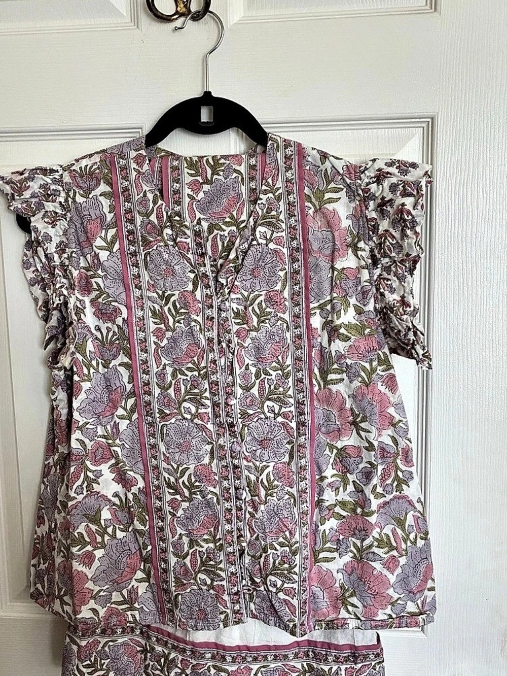 Sue Sartor Floral Maxi Dress Pink & Purple Size Large
